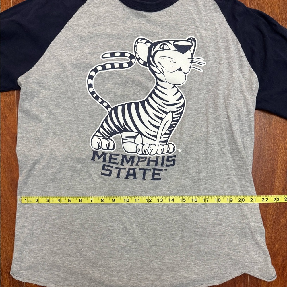 Gray and Black Memphis State Raglan Tee - Picture 5 of 7
